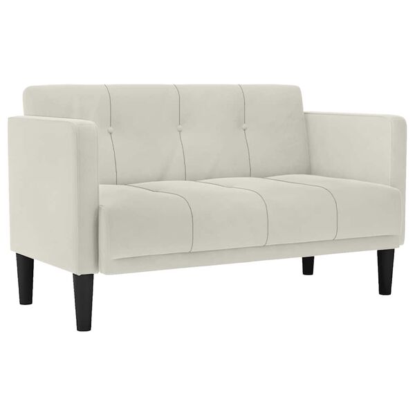 vidaXL Sofa dwuosobowa kremowa 111 cm aksamitna