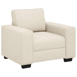vidaXL Fotel Beżowy 100 cm Tkanina lniana