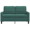 vidaXL Sofa 2-osobowa, ciemnozielona, 120 cm, tapicerowana aksamitem