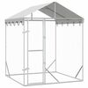 vidaXL Kojec dla psa, z dachem, srebrny, 2x2x2,5 m, stal galwanizowana