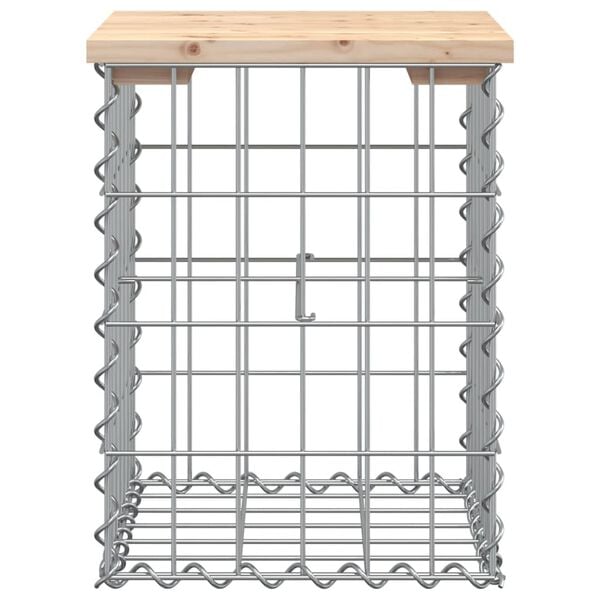 vidaXL Ławka ogrodowa, gabion, 33x31x42 cm, lite drewno sosnowe
