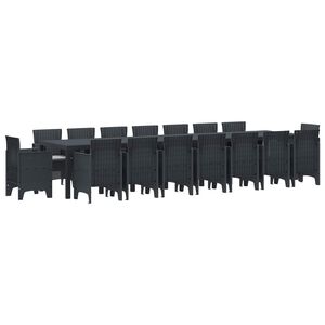 vidaXL Zestaw do jadalni ogrodowej z poduszkami 17 pcs Antracyt PP