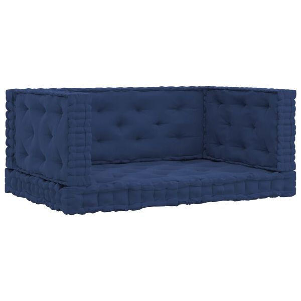 vidaXL Poduszki na podłogę lub palety 4 szt., jasnogranatowe, bawełna