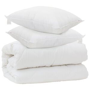 vidaXL Duvet z poduszkami z poduszką 3 pcs Biały Mikrofibra