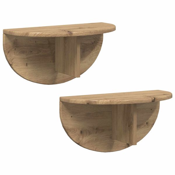 vidaXL P&oacute;łka ścienna 2 pcs Dąb rzemieślniczy 48 x 24 x 24 cm