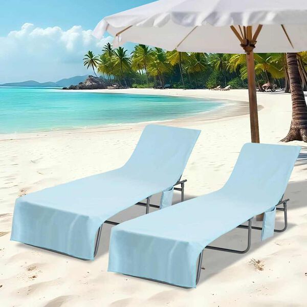 vidaXL Ręczniki na leżak 2 pcs Niebieski 210 x 75 cm