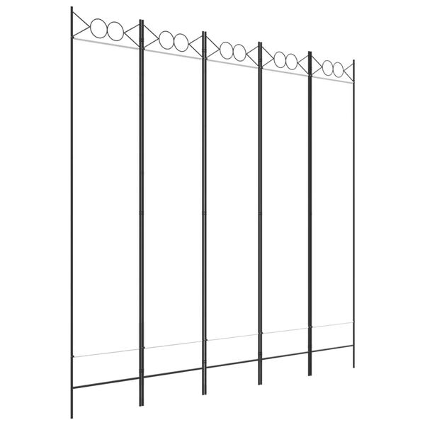 vidaXL Parawan 5-panelowy, biały, 200x200 cm, tkanina