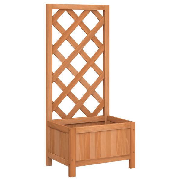 vidaXL Donica z trejażem, brązowa, lite drewno jodłowe