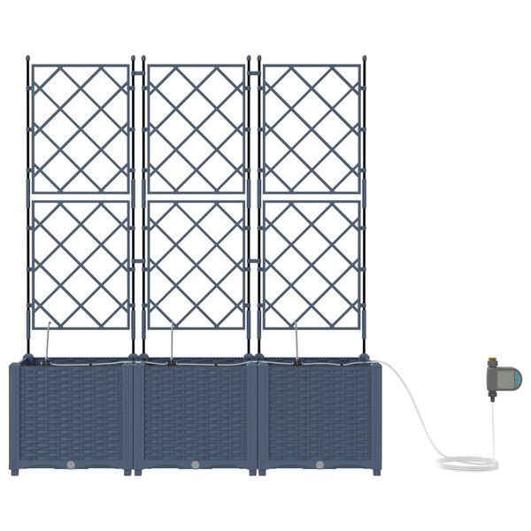 vidaXL Doniczka ogrodowa 2 pcs Szary 80 x 40 x 143 cm Stal