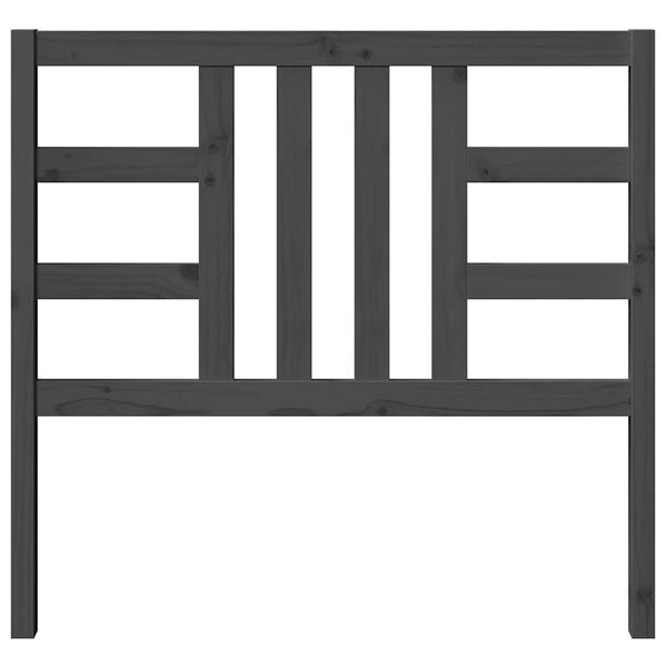 vidaXL Wezgłowie łóżka, szare, 106x4x100 cm, lite drewno sosnowe