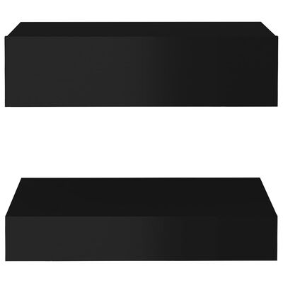 vidaXL Szafka nocna, wysoki połysk, czarna, 60x35 cm, płyta wiórowa