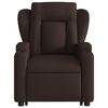 vidaXL Podnoszony fotel masujący, rozkładany, ciemnobrązowy, tkanina