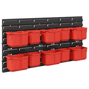 vidaXL Stojak na Pojemniki Czarny i czerwony 77,5 x 2 x 39 cm PP