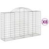 vidaXL Kosze gabionowe, 8 szt, 200x50x120/140 cm, galwanizowane żelazo