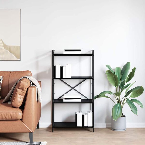 vidaXL P&oacute;łka na książki Czarny Dąb 40 x 30 x 85 cm