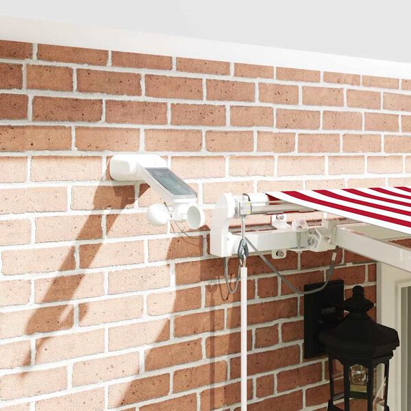 vidaXL Markiza zwijana Czerwony i Biały 400 &times; 300 cm Poliester i Metal