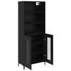 vidaXL Highboard Czarny Dąb 69,5 x 34 x 180 cm Materiał drewnopochodny