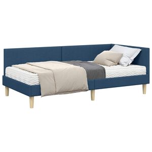 vidaXL Rama Ł&oacute;żka Narożnego z Materacem Inny 2 pcs Niebieski tkanina