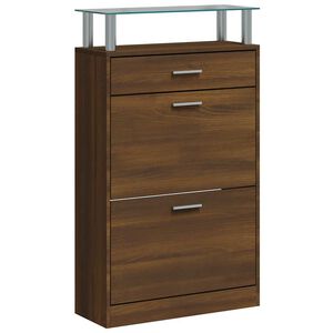 vidaXL Szafka na buty, brązowy dąb, 63x24x104 cm