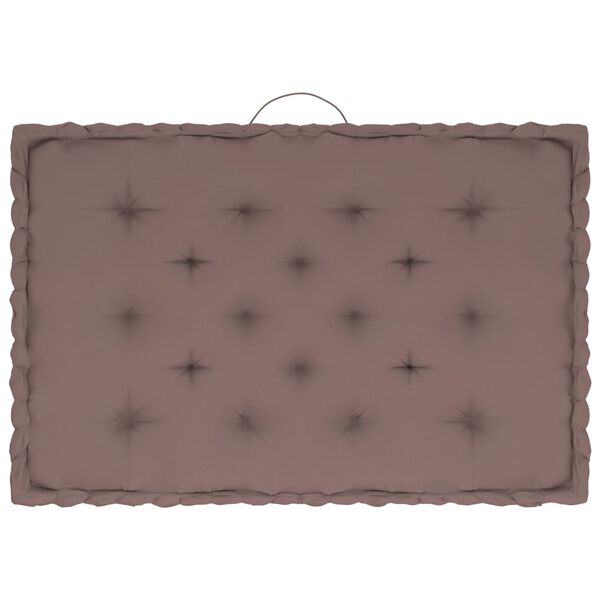 vidaXL Poduszki na podłogę lub palety, 6 szt., taupe, bawełniane