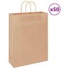 vidaXL Torby papierowe 50 szt. z uchwytami Brązowe 32x12x42 cm