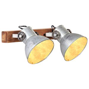 vidaXL Industrialna lampa ścienna, srebrna, 45x25 cm, E27