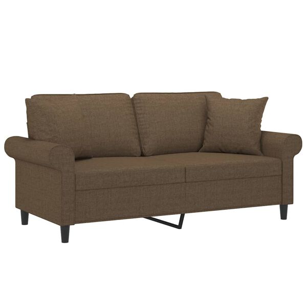 vidaXL 2-osobowa sofa wypoczynkowa z poduszkami, brązowa, 140 cm