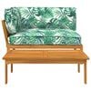 vidaXL Zestaw Sof z poduszką Liść 2 pcs Wz&oacute;r liścia Lite Drewno Akacji