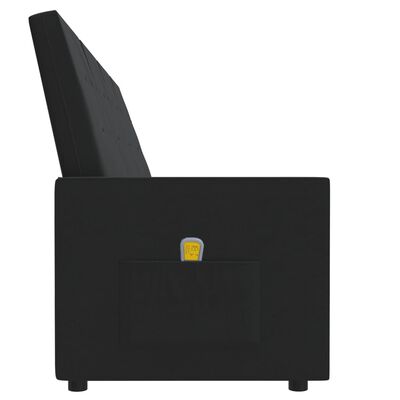 vidaXL 4-os., rozkładany fotel masujący, czarny, obity tkaniną