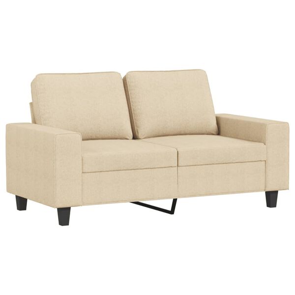 vidaXL 2-osobowa sofa, kremowa, 120 cm, tapicerowana tkaniną