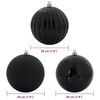 vidaXL Zestaw Bombek Choinkowych 4 pcs Czarny Z tworzywa sztucznego