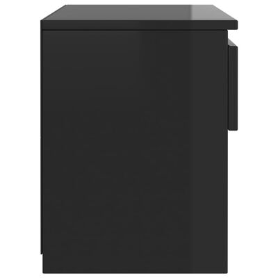 vidaXL Szafka nocna, czarna, wysoki połysk, 40x30x39 cm, płyta wiórowa