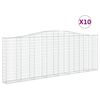 vidaXL Kosze gabionowe, 10 szt, 400x30x140/160cm, galwanizowane żelazo