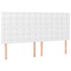 vidaXL Zagł&oacute;wek biały 180x5x118/128 cm sk&oacute;ra ekologiczna
