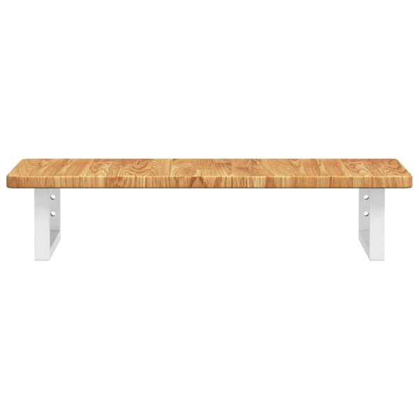 vidaXL P&oacute;łka ścienna pod umywalkę, stal i lite drewno dębowe