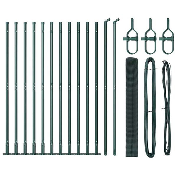 vidaXL Słupek ogrodzeniowy. Zielony 25 x 1 m (siatka 12 x 12 mm) Stal