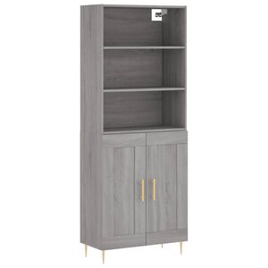 vidaXL Witrynka szary dąb sonoma 69,5x34x180cm materiał drewnopochodny