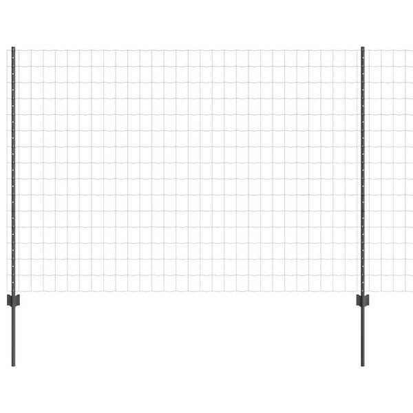vidaXL Ogrodzenie z słupkiem Szary 1,6 x 10 m Stal i PVC