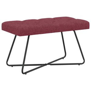vidaXL Ławka z guzikami Czerwone wino 80 x 40 x 46 cm tkanina