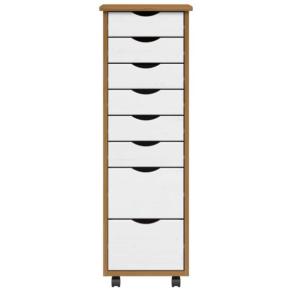 vidaXL Szafka na k&oacute;łkach MOSS, z szufladami, miodowy brąz, sosna