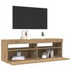 vidaXL Szafka pod TV z oświetleniem LED, dąb artisan, 120x35x40 cm