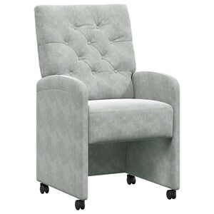 vidaXL Krzesełka jadalne na k&oacute;łkach 2 pcs Jasnoszary 58 x 67 x 97 cm