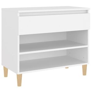 vidaXL P&oacute;łka na buty, biała, 70x36x60 cm, materiał drewnopochodny