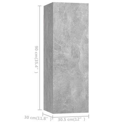 vidaXL 6-cz. zestaw szafek telewizyjnych, szarość betonu, płyta