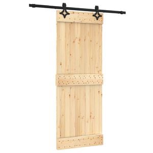 vidaXL Drzwi przesuwne 80 x 210 cm Lite Drewno Sosnowe (Nieobrobione)
