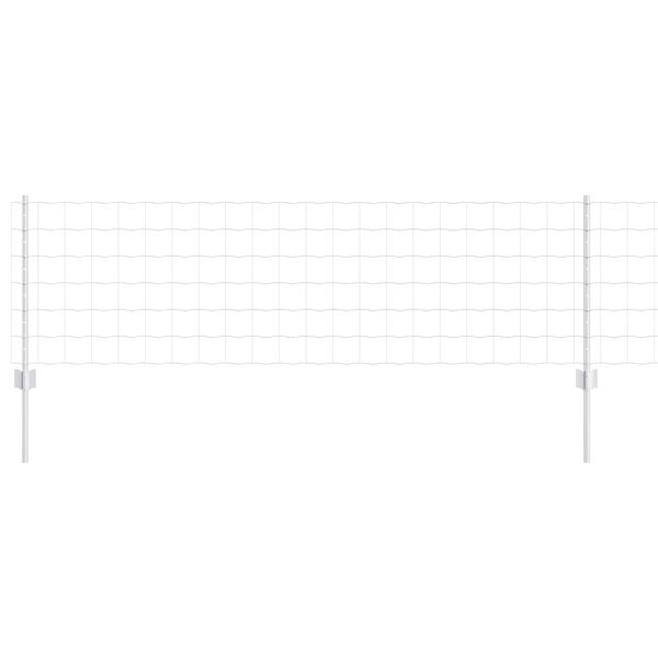 vidaXL Ogrodzenie z słupkiem Srebrny 0,6 x 25 m Stal