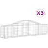 vidaXL Kosze gabionowe, 3 szt, 200x30x40/60 cm, galwanizowane żelazo