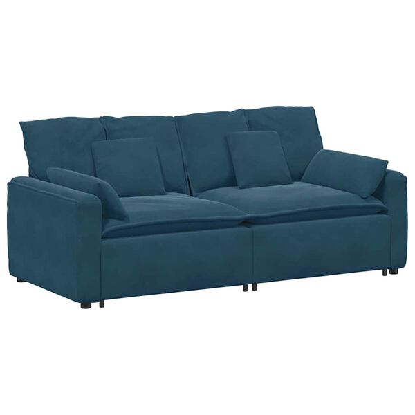 vidaXL Sofa modułowa z poduszkami, niebieska