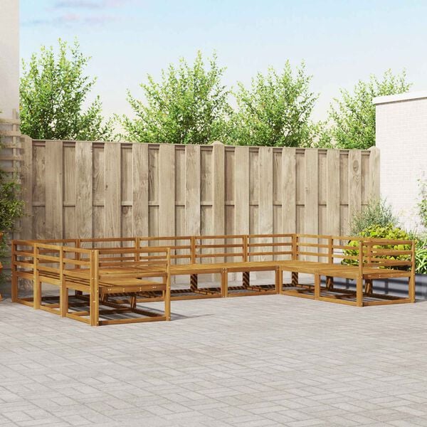 vidaXL Zestaw sof na zewnątrz 9 pcs Naturalny Lite Drewno Akacji