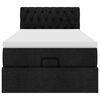 vidaXL Ł&oacute;żko otomana z materacem, czarne, 90x200 cm, tkanina